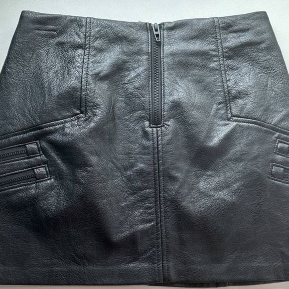 BLANKNYC Mini Skirt Black Faux Leather Party Goth Cocktail Size 27 NWOT - Picture 8 of 9